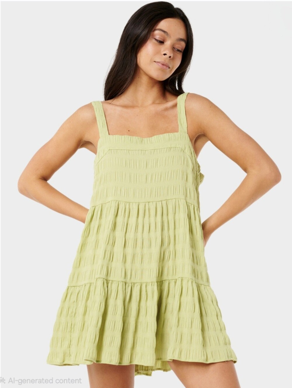 RIP CURL Cala Nights Lightweight Smocked Seersucker Mini Summer Sundress. XXS